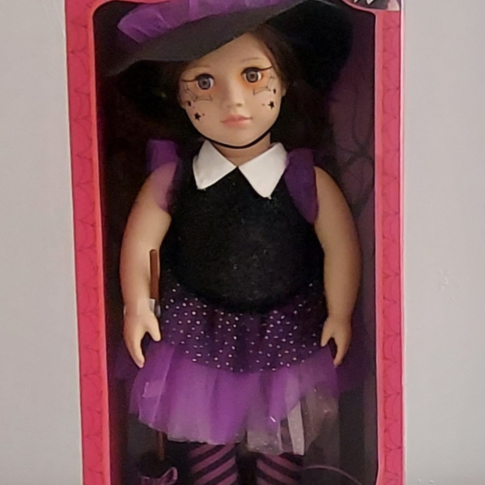 American Girl Purple & Black Witch Costume Doll